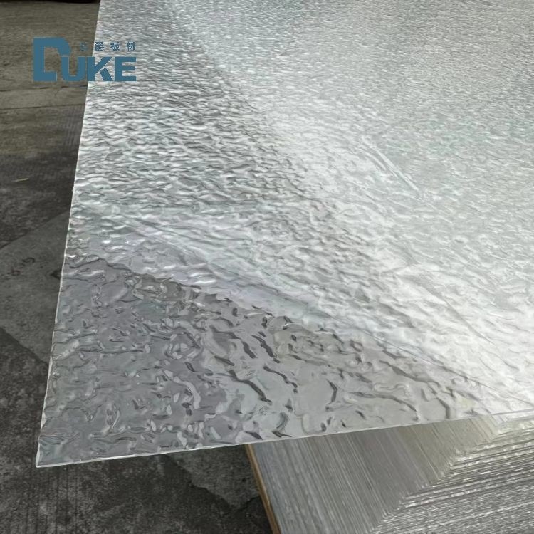 Resistencia química piedra texturizada transparente en forma de V de hoja de acrílico rayada en 6 mm 10 mm de espesor y diseño duradero
