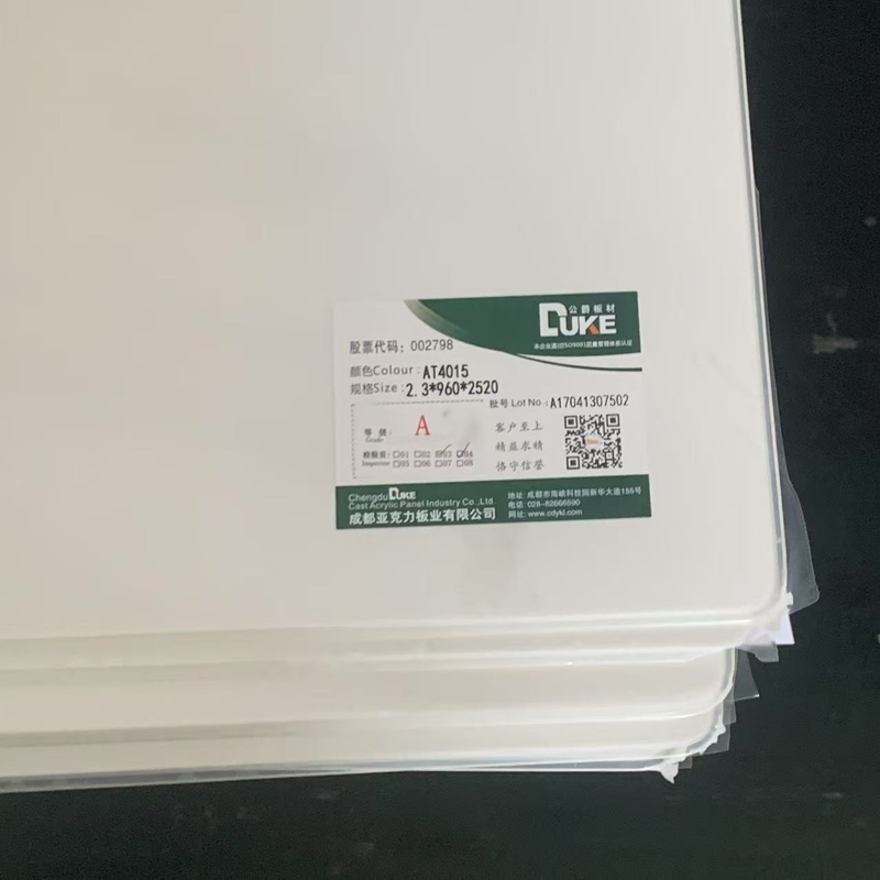 Lámina de acrílico fundido blanco ópalo MMA Misubishi virgen 100% para manualidades, bañeras de colores, corte de láminas de plástico