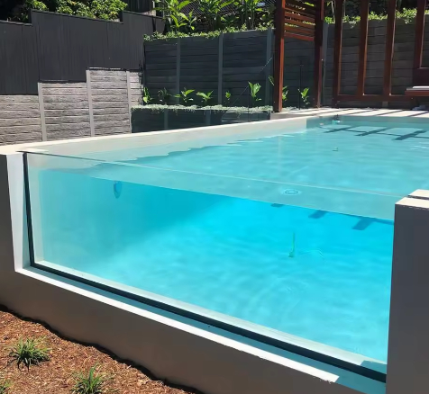 De alta calidad tamaño personalizado piscina exterior infinita pared de piscina acrílica para uso doméstico y comercial