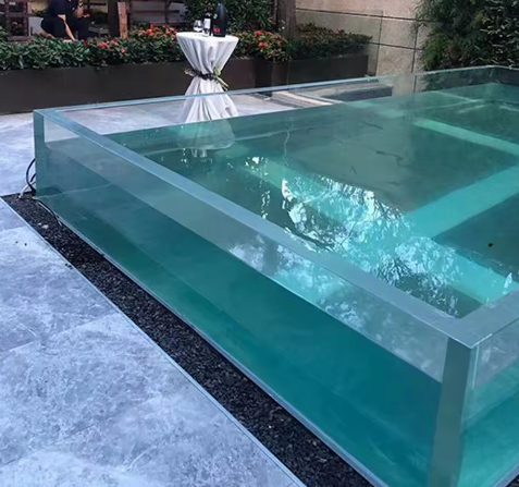 De alta calidad tamaño personalizado piscina exterior infinita pared de piscina acrílica para uso doméstico y comercial