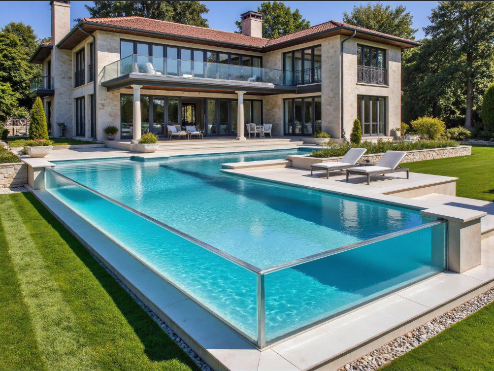 De alta calidad tamaño personalizado piscina exterior infinita pared de piscina acrílica para uso doméstico y comercial