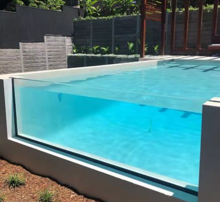 De alta calidad tamaño personalizado piscina exterior infinita pared de piscina acrílica para uso doméstico y comercial